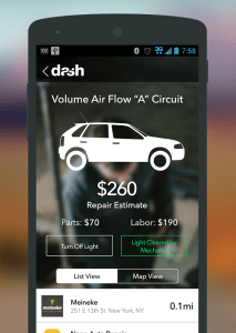 Welche Teil sind defekt und was kostet die Reparatur? Die Dash App gibt Auskunft.